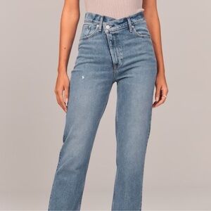 Abercrombie &z Fitch The '90s Straight Vitra High Rise  Blue Women's Jeans 25